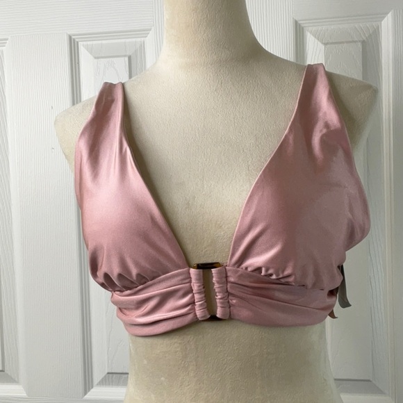 Shade & Shore - Elegant Pink Shimmery Bikini Top Size L (12-14) - Picture 3 of 10